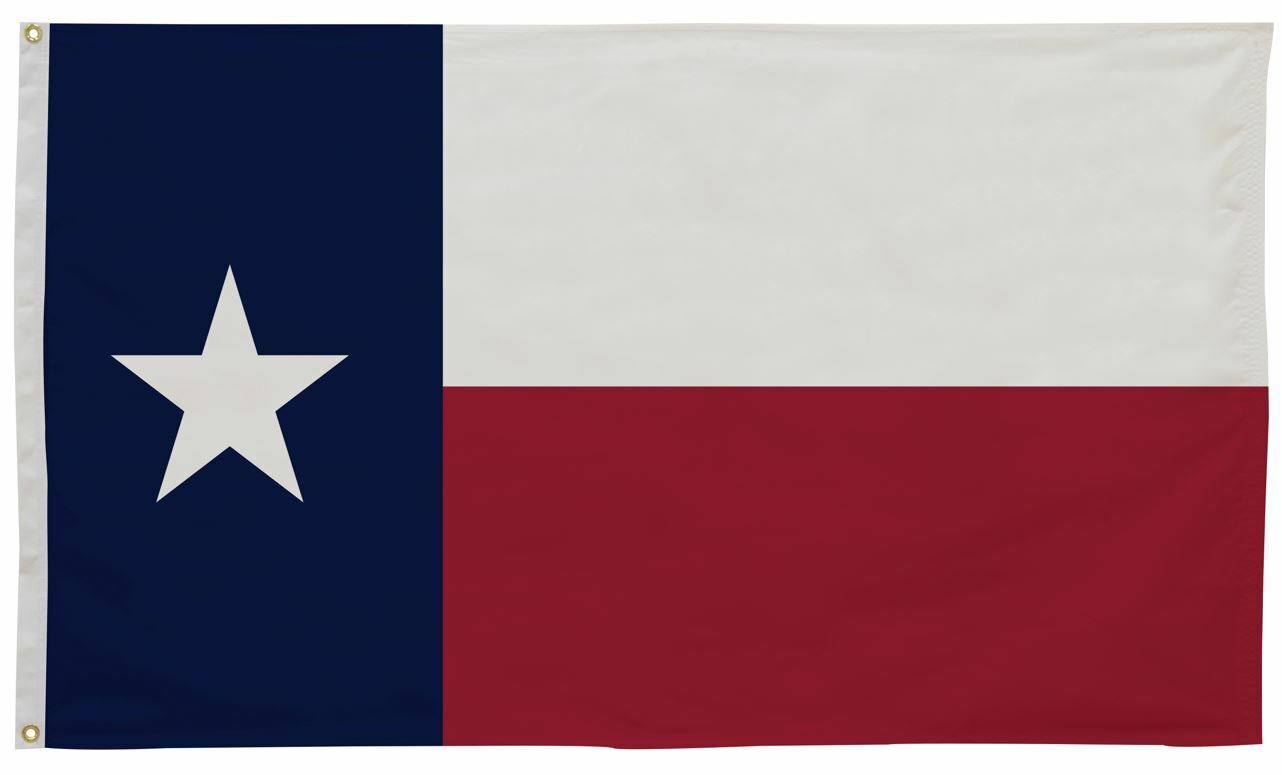 thumbnail image 2 of 6x10 Ft Texas State Flag – Embroidered Nylon With Brass Clips, Weathertek By Trade Winds 2 of 5