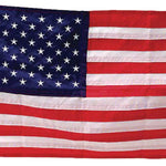 12 x 18 American Flag - Nylon US Flag with Embroidered Stars and Sewn Stripes, featuring close-up of sewn stripes and embroidered stars for durability and elegance.