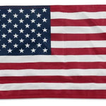 US Flag - Nylon Printed American Flag 8 x 12 with brass grommets, featuring white stars on a blue field. Ideal for boats.