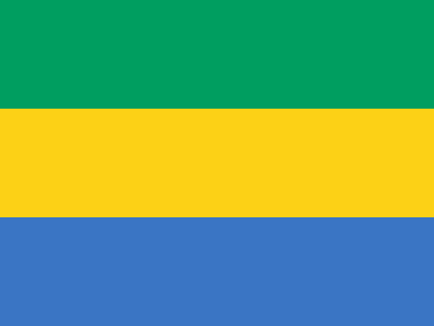 Gabon Flag Printed Nylon 3' x 5': High-quality flag with a canvas header and brass grommets, designed for indoor and outdoor use, featuring official UN design specifications.