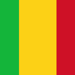 Mali Flag Printed Nylon 3' x 5', featuring official design, strong canvas header, brass grommets, and UV resistant nylon, suitable for both indoor and outdoor use.