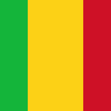 Mali Flag Printed Nylon 3' x 5', featuring official design, strong canvas header, brass grommets, and UV resistant nylon, suitable for both indoor and outdoor use.