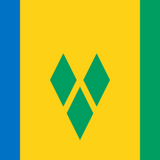 St. Vincent & Grenadines Flag Printed Nylon 3' x 5' with strong canvas header and brass grommets, featuring a diamond-shaped emblem and vibrant colors.