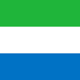 Sierra Leone Flag Printed Nylon 3' x 5' with canvas header and brass grommets, suitable for indoor or outdoor use.