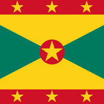 Grenada Flag Printed Nylon 3' x 5' with yellow star in red circle, strong canvas header, and brass grommets for outdoor use.