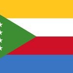 Comoros Flag Printed Nylon 3' x 5' with crescent, stars, and triangle design, featuring strong canvas header and brass grommets for outdoor use.