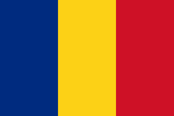 Romania Flag Printed Nylon 3' x 5', featuring strong canvas header, brass grommets, and vibrant colors. Ideal for indoor or outdoor display.