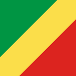 Congo Flag Printed Nylon 3' x 5' with diagonal stripes, strong canvas header, and brass grommets for outdoor use.