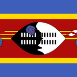 Swaziland Flag Printed Nylon 3' x 5' featuring a black and white circle with arrows, designed for outdoor use with brass grommets and UV-resistant material.