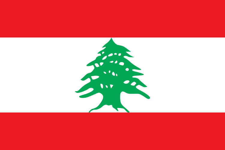 Lebanon Flag Printed Nylon 3' x 5' featuring a tree design, made for outdoor use with canvas header and brass grommets.