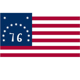 Bennington Historic American Flag Embroidered and Sewn Nylon 3' x 5' featuring 13 stars, 13 stripes, and '76' in the canton.