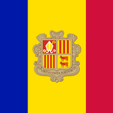 Andorra Flag Printed Nylon 3' x 5' features red, blue, and yellow stripes with a central emblem, strong canvas header, and brass grommets for outdoor use.