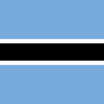 Botswana Flag Printed Nylon 3' x 5', featuring strong canvas header, two brass grommets, UV-resistant, and four rows of lock-stitching for outdoor durability.