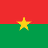 Burkina Faso Flag Printed Nylon 3' x 5', featuring a yellow star, strong canvas header, and brass grommets for indoor or outdoor use.