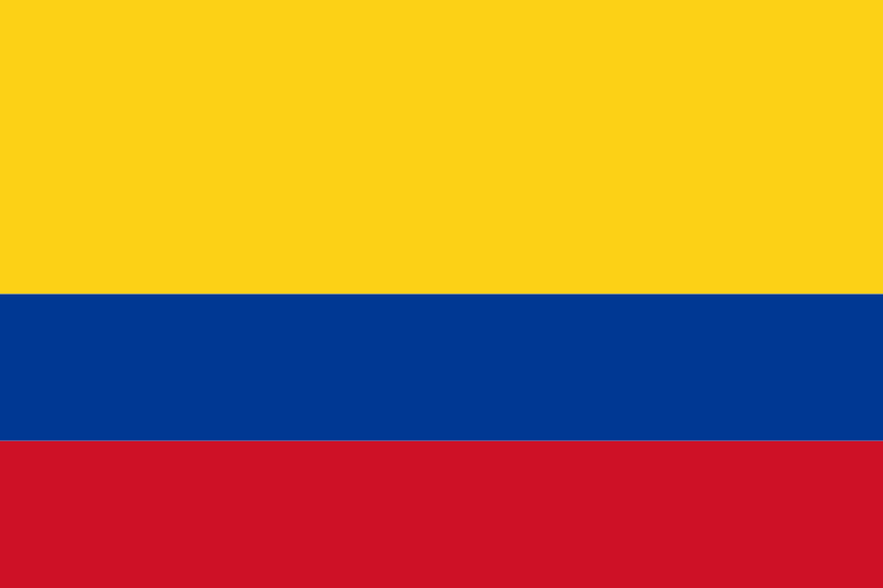 Colombia Flag Printed Nylon 2' x 3', featuring strong canvas header, two brass grommets, and UV-resistant material for indoor or outdoor use.