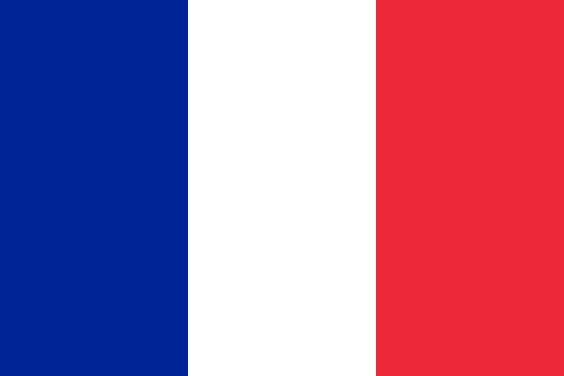 France Flag Printed Nylon 3' x 5', featuring strong canvas header, solid brass grommets, and UV-resistant nylon, designed for indoor and outdoor use with great flyability.