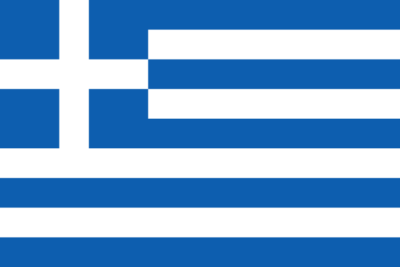 Greece Flag Printed Nylon 5' x 8', featuring a blue and white design with strong canvas header and brass grommets for indoor or outdoor use.