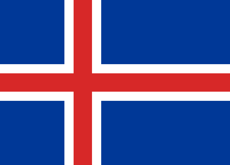 Iceland Flag Printed Nylon 3' x 5', featuring strong canvas header, brass grommets, and vibrant UV-resistant design, ideal for indoor or outdoor display.