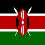 Kenya Flag Printed Nylon 3' x 5' with canvas header and brass grommets, designed for outdoor use, featuring durable, UV-resistant material for long-lasting display.