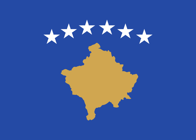 Kosovo Flag Printed Nylon 3' x 5' featuring white stars and yellow outline, made to UN specifications with brass grommets and UV-resistant nylon.