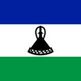 Lesotho Flag Printed Nylon 3' x 5', featuring a black triangle, strong canvas header, and brass grommets for outdoor use.