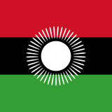 Malawi Flag Printed Nylon 3' x 5' featuring a white circle at the center, suitable for both indoor and outdoor use with brass grommets and UV-resistant fabric.