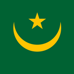 Mauritania Flag Printed Nylon 3' x 5' with crescent moon and star, strong canvas header, brass grommets, UV resistant, suitable for indoor or outdoor use.