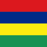 Mauritius Flag Printed Nylon 3' x 5' with four color stripes, strong canvas header, and brass grommets, suitable for indoor or outdoor use.