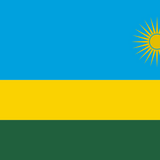 Rwanda Flag Printed Nylon 3' x 5', featuring a sun design, made with durable, UV-resistant nylon and brass grommets for outdoor or indoor use.