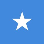 Somalia Flag Printed Nylon 3' x 5', featuring a white star on a blue background, with brass grommets and durable canvas header for outdoor use.