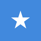 Somalia Flag Printed Nylon 3' x 5', featuring a white star on a blue background, with brass grommets and durable canvas header for outdoor use.