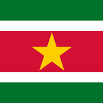 Suriname Flag Printed Nylon 3' x 5' featuring a star, designed for indoor or outdoor use with durable materials and strong canvas header with brass grommets.