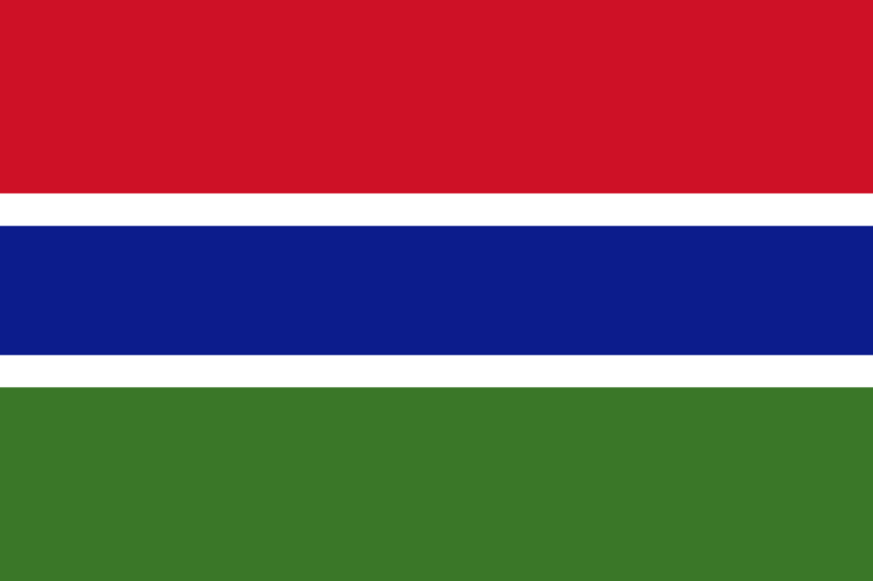 Gambia Flag Printed Nylon 3' x 5', featuring a strong canvas header, brass grommets, and UV-resistant fabric, suitable for indoor or outdoor display.