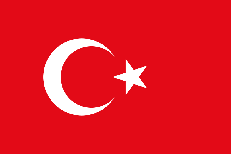 Turkey Flag Printed Nylon 3' x 5', featuring a crescent moon and star, with strong canvas header and two brass grommets for indoor or outdoor use.