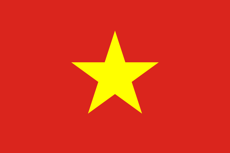 Vietnam Flag Printed Nylon 3' x 5', featuring a yellow star on a red background, with strong canvas header and brass grommets, suitable for indoor or outdoor use.