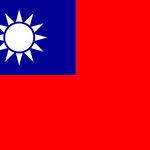 Taiwan Flag Printed Nylon 3' x 5', featuring a white sun with pointed edges, durable canvas header, brass grommets, UV resistant. Ideal for indoor or outdoor use.