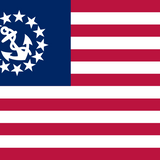 US Yacht Ensign Nylon Embroidered and Sewn Flag 16 x 24, featuring an anchor encircled by stars on a durable nylon fabric with brass grommets.