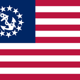 US Yacht Ensign Nylon Embroidered and Sewn Flag 12 x 18 with anchor and stars, featuring brass grommets and sturdy header.