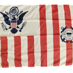 US Coast Guard Ensign Nylon Printed Flag 30 x 48 featuring a seal and anchor, made of 200 Denier Nylon with Header & Brass Grommets.