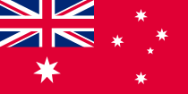 Australia Courtesy Flag 12 x 18 Nylon, featuring a red background with white stars and a blue triangle, made with durable marine-grade nylon and brass grommets.