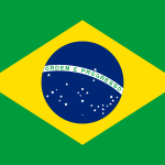 Brazil Courtesy Flag 12 x 18 with blue circle and white text. Made of Marine-grade Solarmax nylon, canvas header, and brass grommets. 100% Made in the USA.