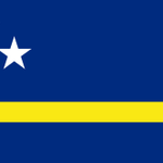 Curacao Courtesy Flag 12 x 18, featuring a white star on marine-grade nylon, with a strong canvas header and brass grommets.