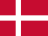 Denmark Courtesy Flag 12 x 18 Nylon, features a red field with a white cross, marine-grade solarmax nylon, canvas header, and brass grommets.