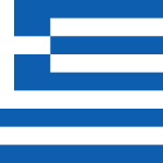 Greece Courtesy Flag 12 x 18 with blue and white stripes, made from Marine-grade solarmax nylon, featuring a sturdy canvas header and brass grommets.