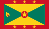 Grenada Courtesy Flag 12 x 18 featuring a red and green triangle with a yellow star, made from Marine-grade solarmax nylon with brass grommets.