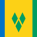 Saint Vincent and the Grenadines Courtesy Flag 12 x 18 with diamond shapes, marine-grade nylon, canvas header, and brass grommets for durability.