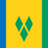 Saint Vincent and the Grenadines Courtesy Flag 12 x 18 with diamond shapes, marine-grade nylon, canvas header, and brass grommets for durability.