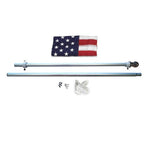 3' x 5' American Flag and Pole Kit - Nylon US Flag with 6' aluminum pole, chrome ball top, and mounting bracket.