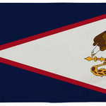 American Samoa Flag 12 x 18 Printed Nylon with eagle and snake emblem, canvas header, brass grommets, UV resistant, single-sided, suitable for outdoor use.