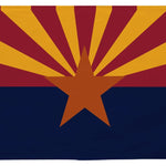 Arizona State Flag 2' x 3' Printed Nylon, featuring a red star and yellow rays on a blue field, with strong canvas header and brass grommets.